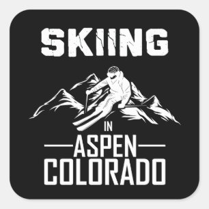 Skiën in Aspen, Colorado Vierkante Sticker