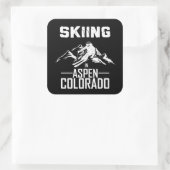 Skiën in Aspen, Colorado Vierkante Sticker (Tas)