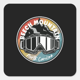 Skiën in Beech Mountain North Carolina Vierkante Sticker