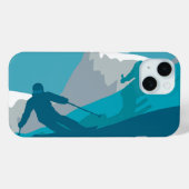 Skiën in bergen - Skiers Case-Mate iPhone Case (Achterkant (horizontaal))