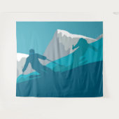 Skiën in bergen - Skiers Wandkleed (Voorkant (horizontaal))