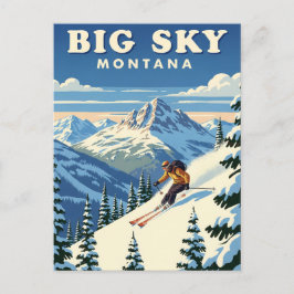 Skiën in Big Sky Montana Reizen Briefkaart
