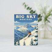 Skiën in Big Sky Montana Reizen Briefkaart (Staand voorkant)