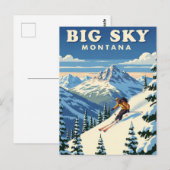 Skiën in Big Sky Montana Reizen Briefkaart (Voorkant / Achterkant)