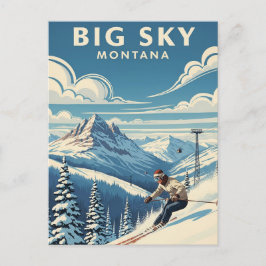 Skiën in Big Sky Montana Reizen Briefkaart