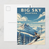 Skiën in Big Sky Montana Reizen Briefkaart (Voorkant / Achterkant)
