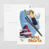 Skiën in de Aostavallei Briefkaart (Voorkant / Achterkant)