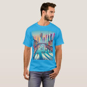 Skiën in de stad t-shirt (Voorkant volledig)