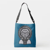 Skiën in de winter crossbody tas (Achterkant)