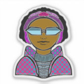 Skiën in de winter sticker (Voorkant)
