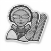Skiën in de winter sticker (Voorkant)