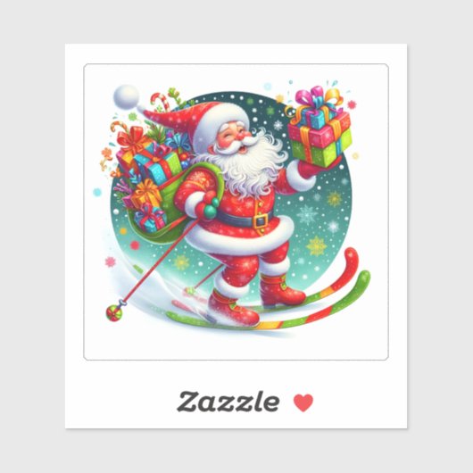 Skiën in een Winter Wonderland Sticker (Vel)