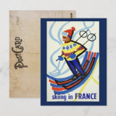 skiën in Frankrijk Travel Briefkaart (Voorkant / Achterkant)