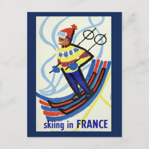 skiën in Frankrijk Travel Briefkaart
