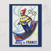  skiën in Frankrijk Travel Briefkaart (Voorkant)