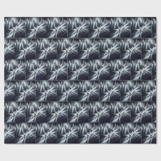 Skiën in het maanlicht cadeaupapier (Vlak)