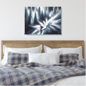 Skiën in het maanlicht canvas afdruk (Insitu (Slaapkamer))