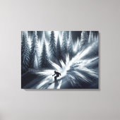 Skiën in het maanlicht canvas afdruk (Voorkant)