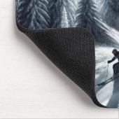 Skiën in het maanlicht muismat (Hoek)