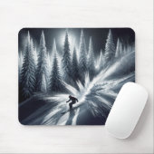 Skiën in het maanlicht muismat (Met muis)