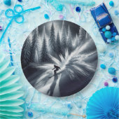 Skiën in het maanlicht papieren bordje (Feest)