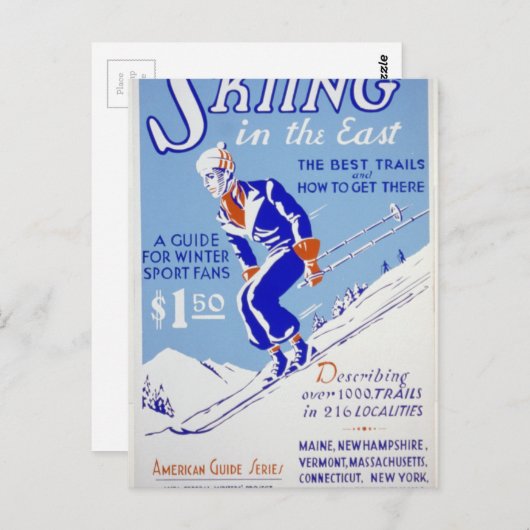 Skiën in het oosten briefkaart (Voorkant / Achterkant)