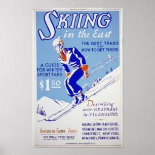 Skiën in het oosten poster