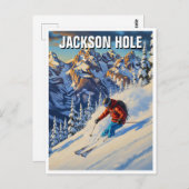 Skiën in Jackson Hole Wyoming Briefkaart (Voorkant / Achterkant)