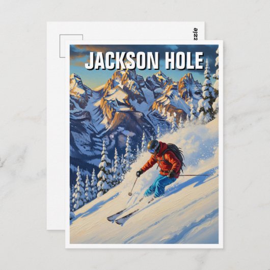 Skiën in Jackson Hole Wyoming Briefkaart (Voorkant / Achterkant)