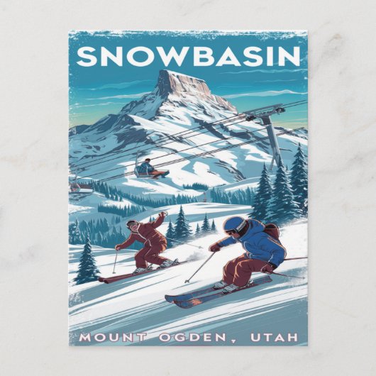 Skiën in Mount Ogden, Utah Briefkaart (Voorkant)