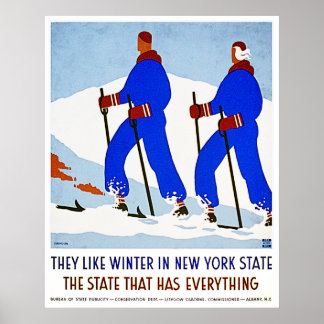 Skiën in New York -  decor Poster