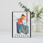 skiën in oostenrijk poster van vintage briefkaart (Staand voorkant)