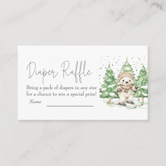 Skiën in ouderschap Baby shower luierscheur Informatiekaartje (Voorkant)