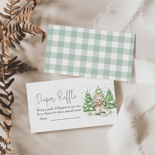 Skiën in ouderschap Baby shower luierscheur Informatiekaartje