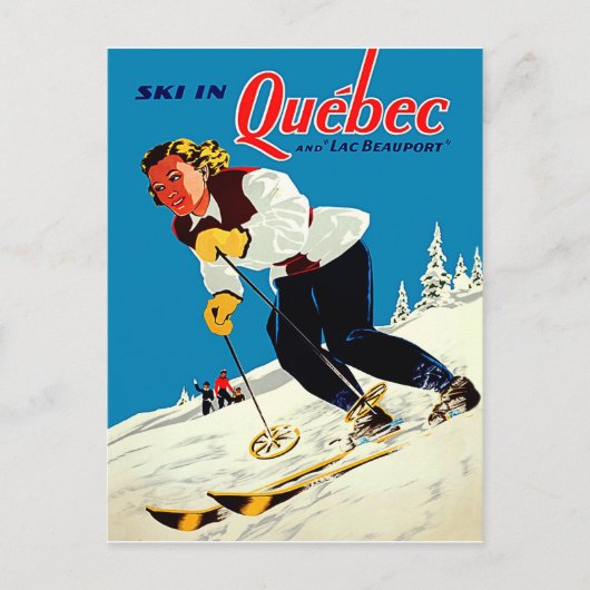 Skiën in Quebec Briefkaart (Voorkant)