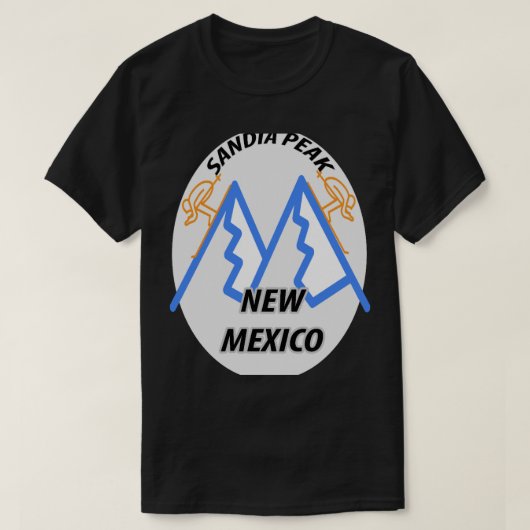 Skiën in SANDIA PEAK New Mexico cirkel T-shirt (Design voorkant)