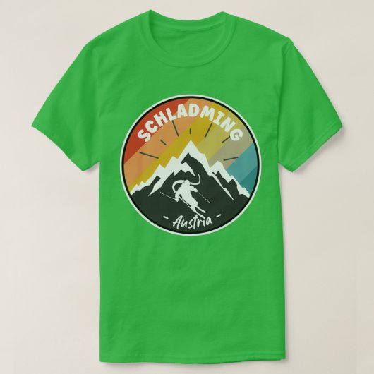 Skiën in Schladming Oostenrijk T-shirt (Design voorkant)