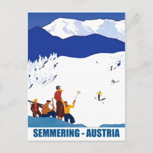 Skiën in Semmering, Oostenrijk Briefkaart