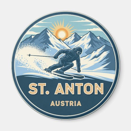 Skiën in St. Anton Oostenrijk Magneet (Voorkant)