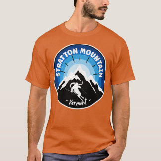 Skiën in Stratton Mountain Vermont Blue T-shirt