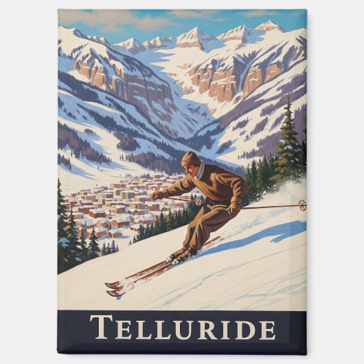 Skiën in Telluride Colorado Magneet (Voorkant)