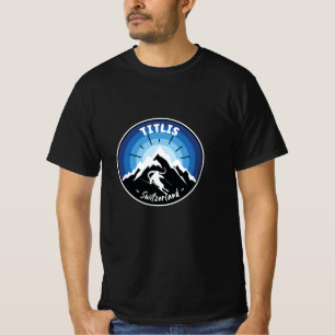 Skiën in Titlis Zwitserland Blue T-shirt