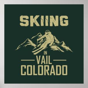 Skiën in Vail Colorado Poster