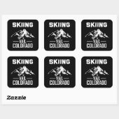 Skiën in Vail Colorado Vierkante Sticker (Vel)