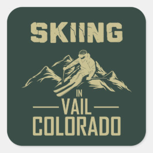 Skiën in Vail Colorado Vierkante Sticker