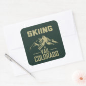 Skiën in Vail Colorado Vierkante Sticker (Envelop)