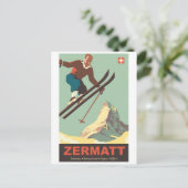 Skiën in Zermatt Briefkaart (Staand voorkant)