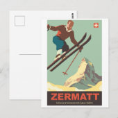 Skiën in Zermatt Briefkaart (Voorkant / Achterkant)