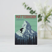 Skiën in Zermatt Zwitserland  bergtop Briefkaart (Staand voorkant)