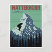 Skiën in Zermatt Zwitserland  bergtop Briefkaart (Voorkant)